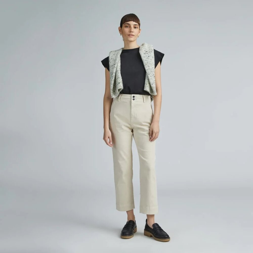 Everlane The Organic Straight-Leg Pant - Pumice Stone Size 8